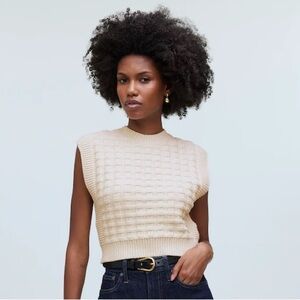 Madewell Women's Checkered-Stitch Wedge Sweater Vest